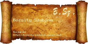 Bozsity Szabina névjegykártya